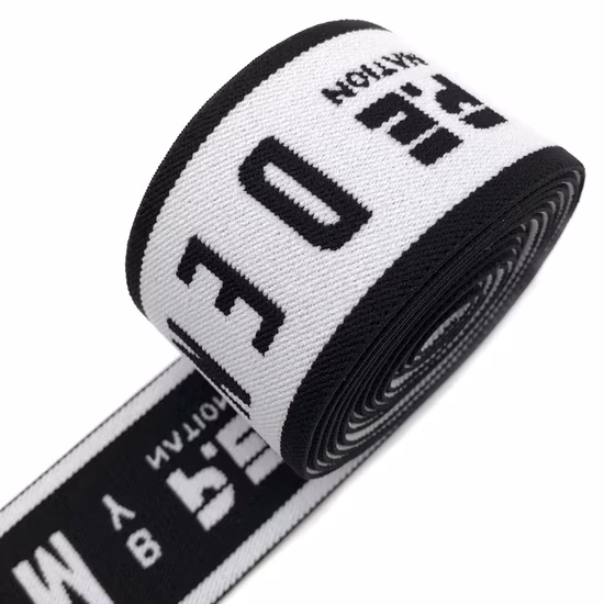 Customized Jacquard Woven Elastic Webbing with Velcro Tape Covered Anti-Silicone Rubber Piece Elastic Band for Clothing/Bags/Sandals/Casual Shoes